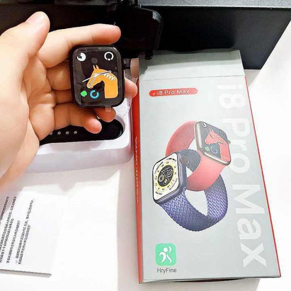I8 Pro Max smartwatch with Bluetooth calling, BP and heart rate monitoring, fitness tracking and modern design