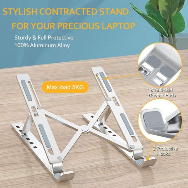 Adjustable & Foldable Laptop Stand | Portable Notebook Table for Desk & Bed | Ergonomic & Sturdy Design