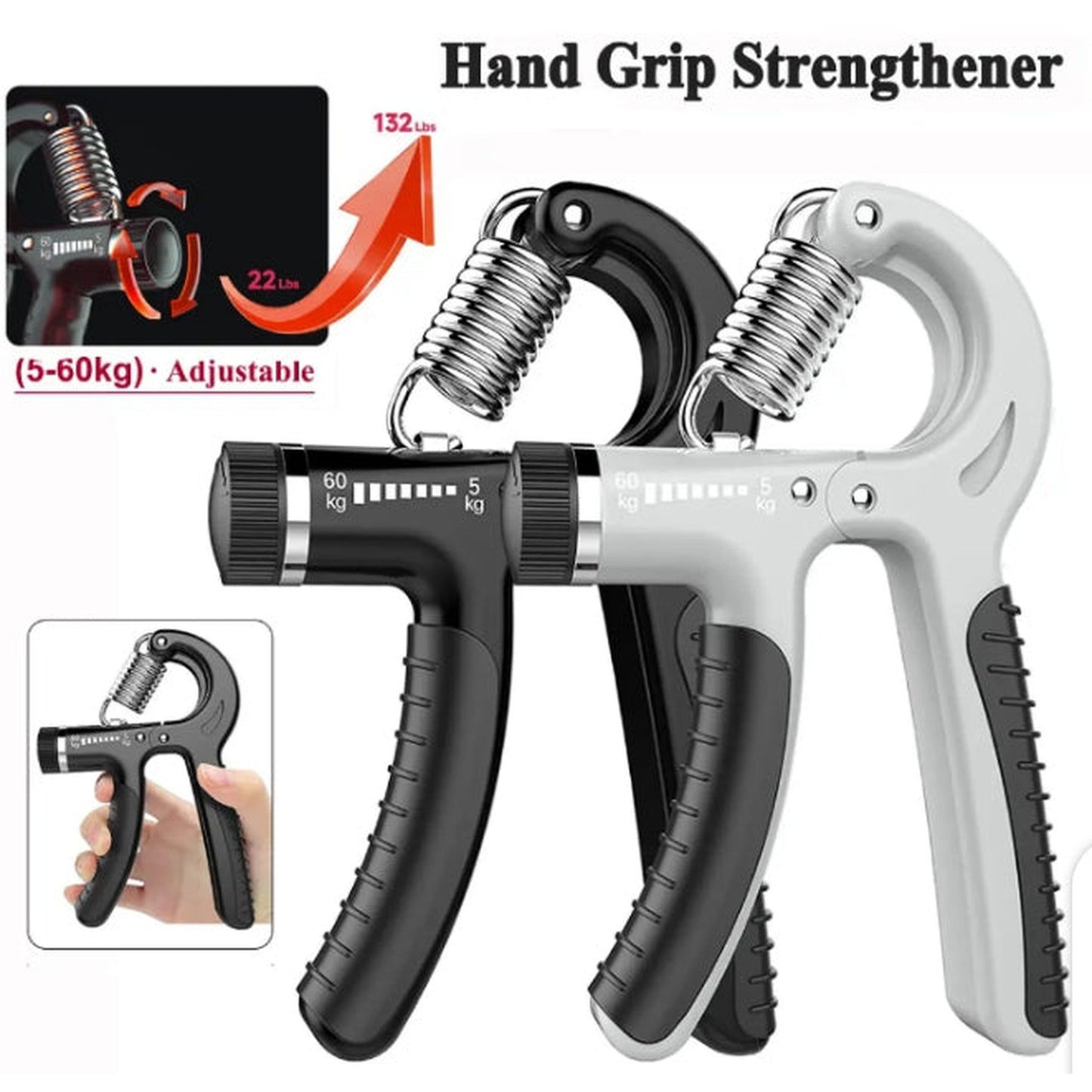 Automatic Counting Hand Grip Strengthener | Adjustable Resistance | Wrist & Forearm Workout Gripper | Random Color