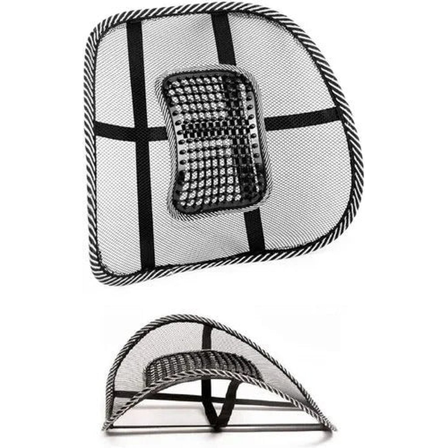 Chair Back Rest with Lumbar Support - Mesh Cushion Pad for Car Seat, Home, Office Chair