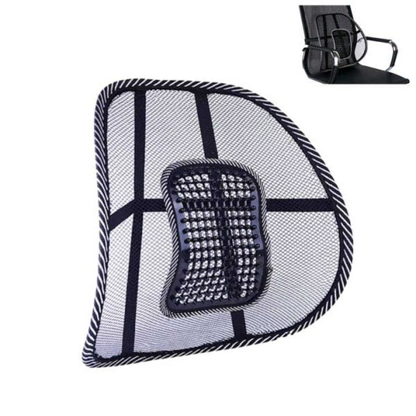 Chair Back Rest with Lumbar Support - Mesh Cushion Pad for Car Seat, Home, Office Chair
