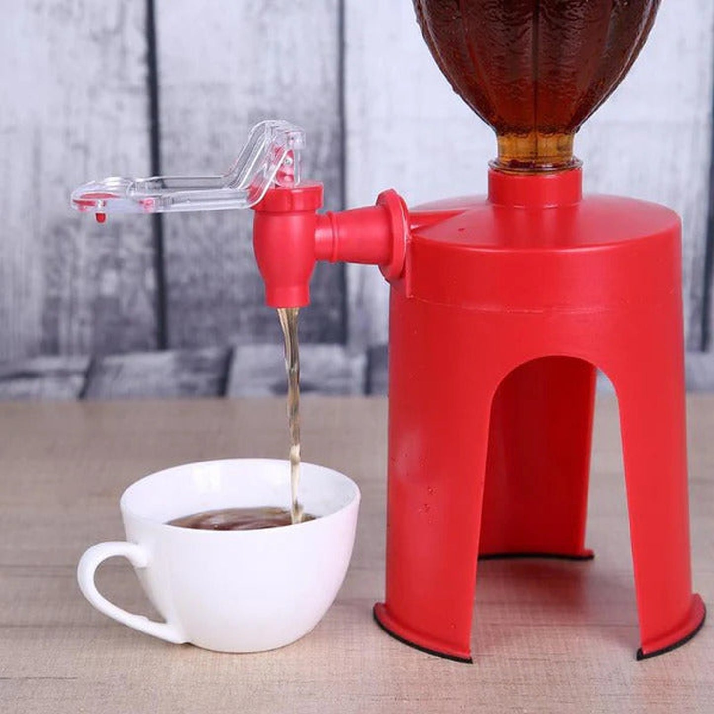 Cold Drink Cola Dispenser Stand with Tap | Bottle Beverage Fountain | Fizz Saver for Home, Parties, and Picnics