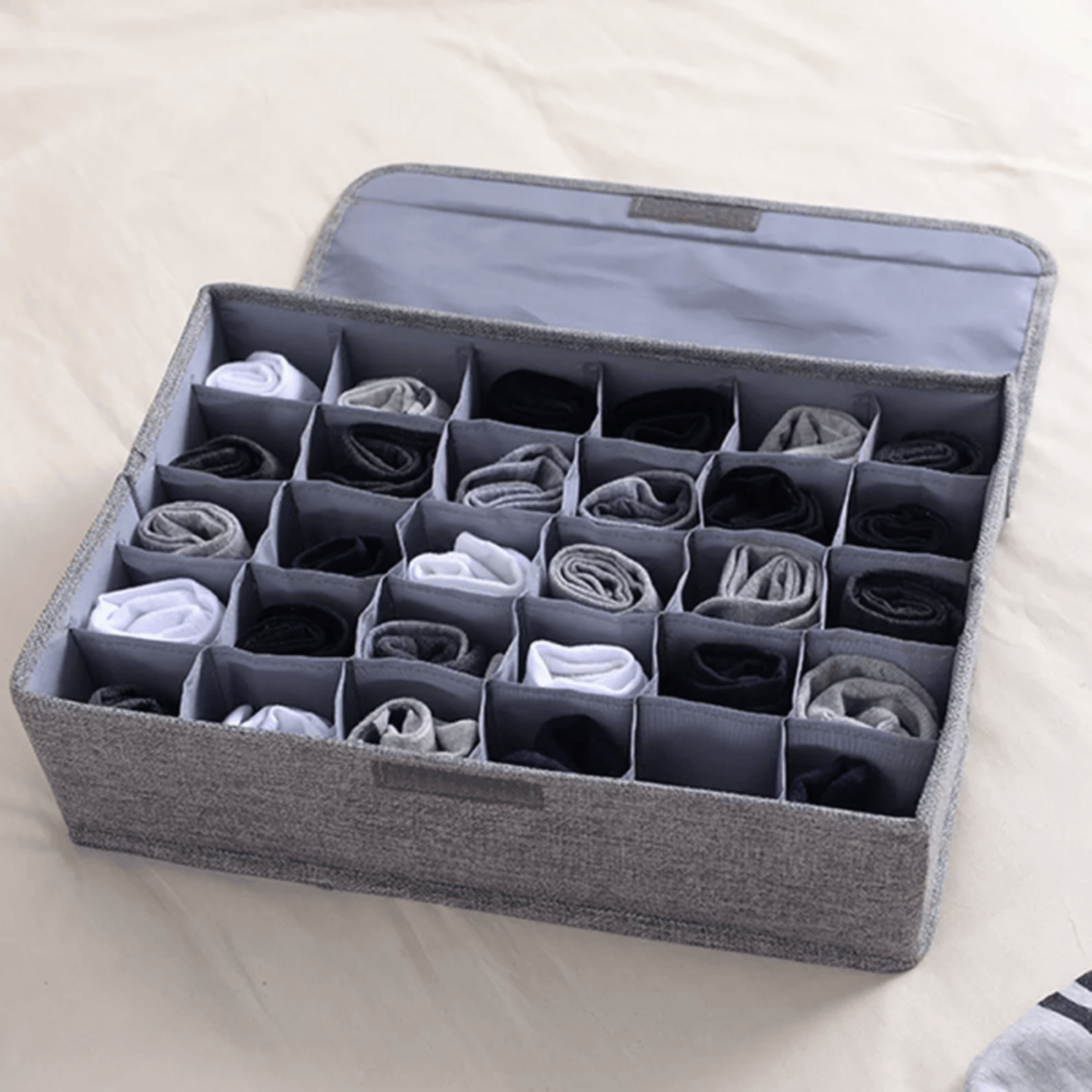 Ultimate Drawer Organizer: 24-Cell Collapsible Closet Solution for Socks, Ties, Handkerchiefs, Underwear, Belts and More!