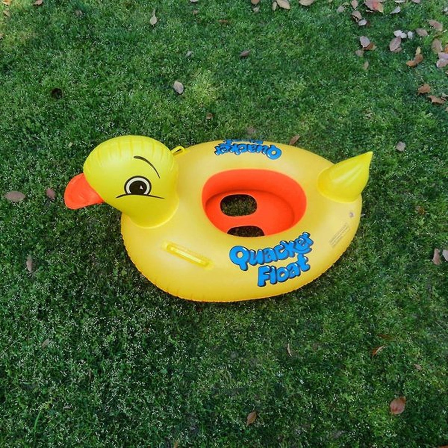 Duck baby float tube Ð inflatable yellow duck pool seat for toddlers, kids swim ring, and children floating boat for water