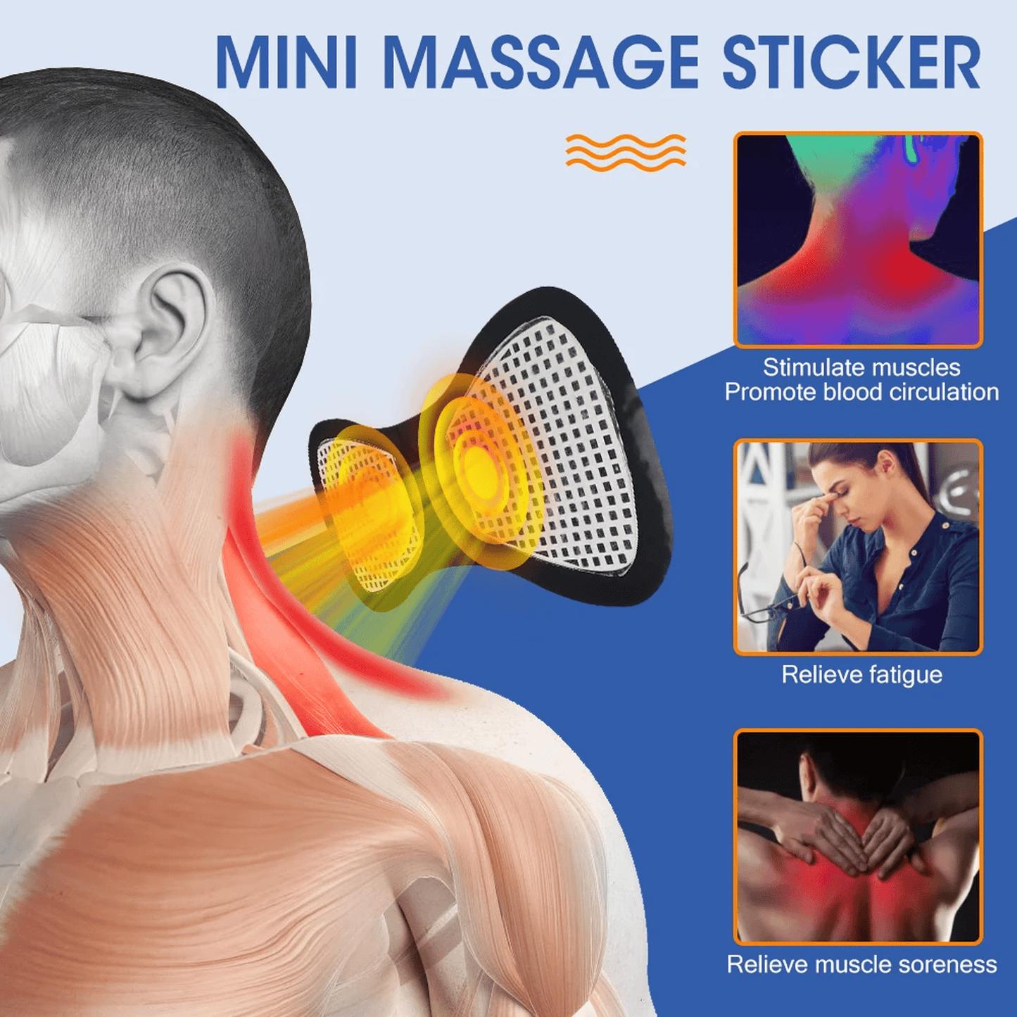 EMS Butterfly Portable Neck Massager: Perfect for Gym & Exercise! Ideal for Men & Women