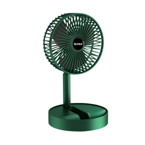Folding Telescopic Floor Fan Silent & Adjustable | USB Rechargeable Desktop Fan for Home, Office, Bedroom & School (Random Color)