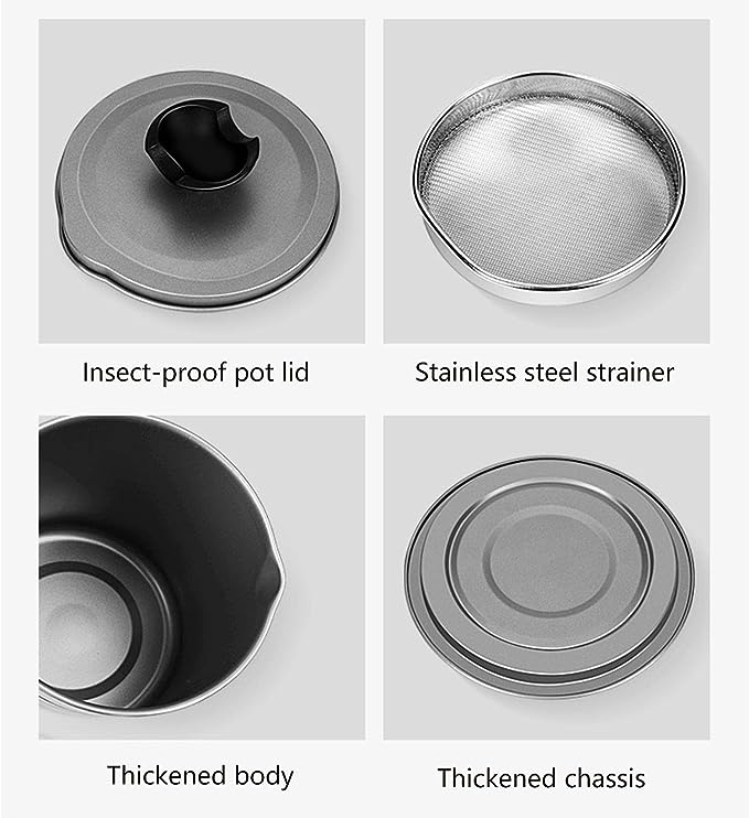 Oil Storage & Filtration Pot with Lid | Kitchen Fryer Oil Filter Jug | 1.4L Capacity | Box Packed | Convenient Handle for Easy Use