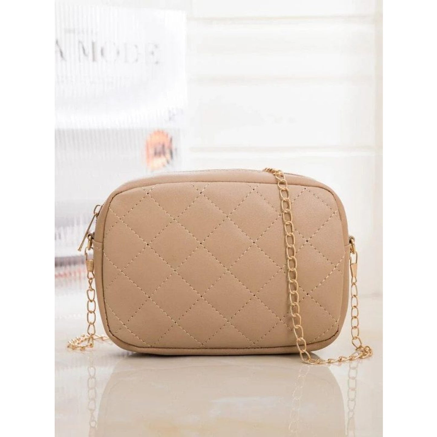 Elegant Square Shoulder Bag | Premium PU Leather for Girls & Women (Skin Tone)