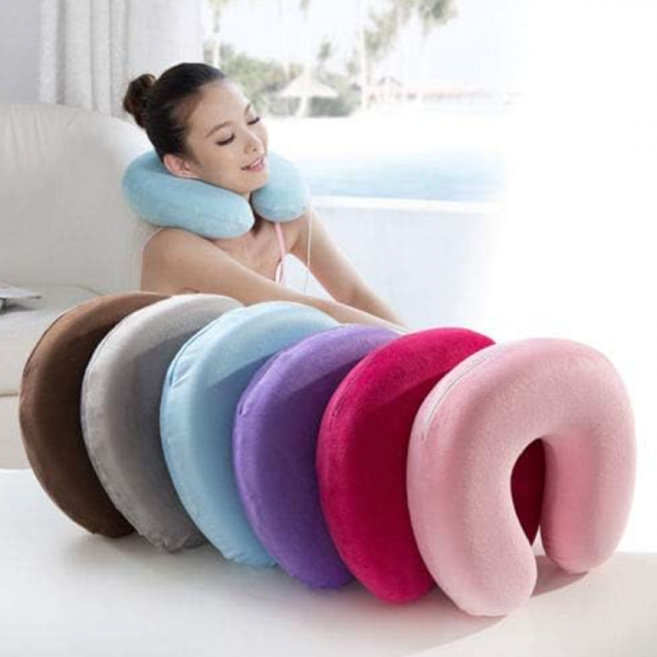 Luxurious U-Shaped Travel Neck Pillow | Super Soft, Ultra Comfortable | (Random Color)