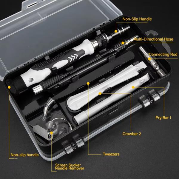 115-piece magnetic stainless steel screwdriver set with precision bits for electronics, furniture, and home repairs