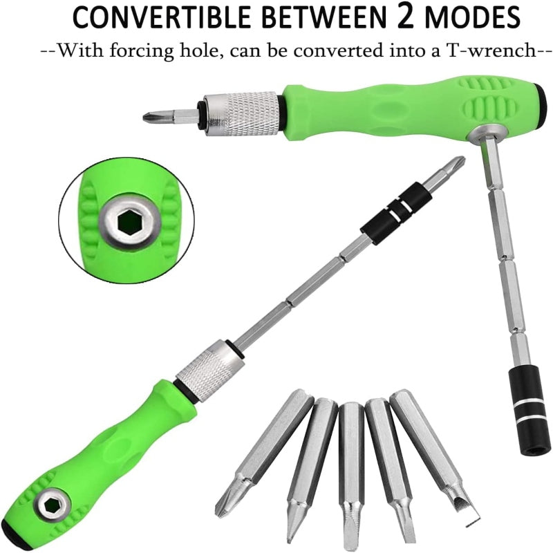 32-in-1 precision screwdriver set with magnetic bits for electronics, watches, laptops, and home repair tasks.