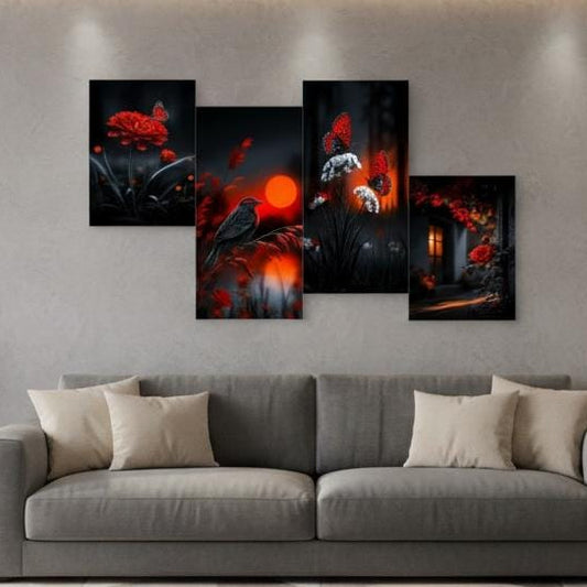 4PCS Wooden Sticky Wall Frames Set Ð Peel & stick, includes 8x11 & 8x16 inch frames for modern, nail-free display