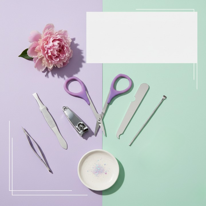 5-piece spa manicure set with compact travel case, essential nail care tools for home, office, and travel use.