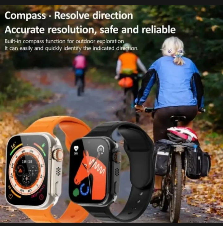 7-in-1 ultra smartwatch with 2.0in HD display, Bluetooth calling, GPS, heart rate and sleep tracking, wireless charging.
