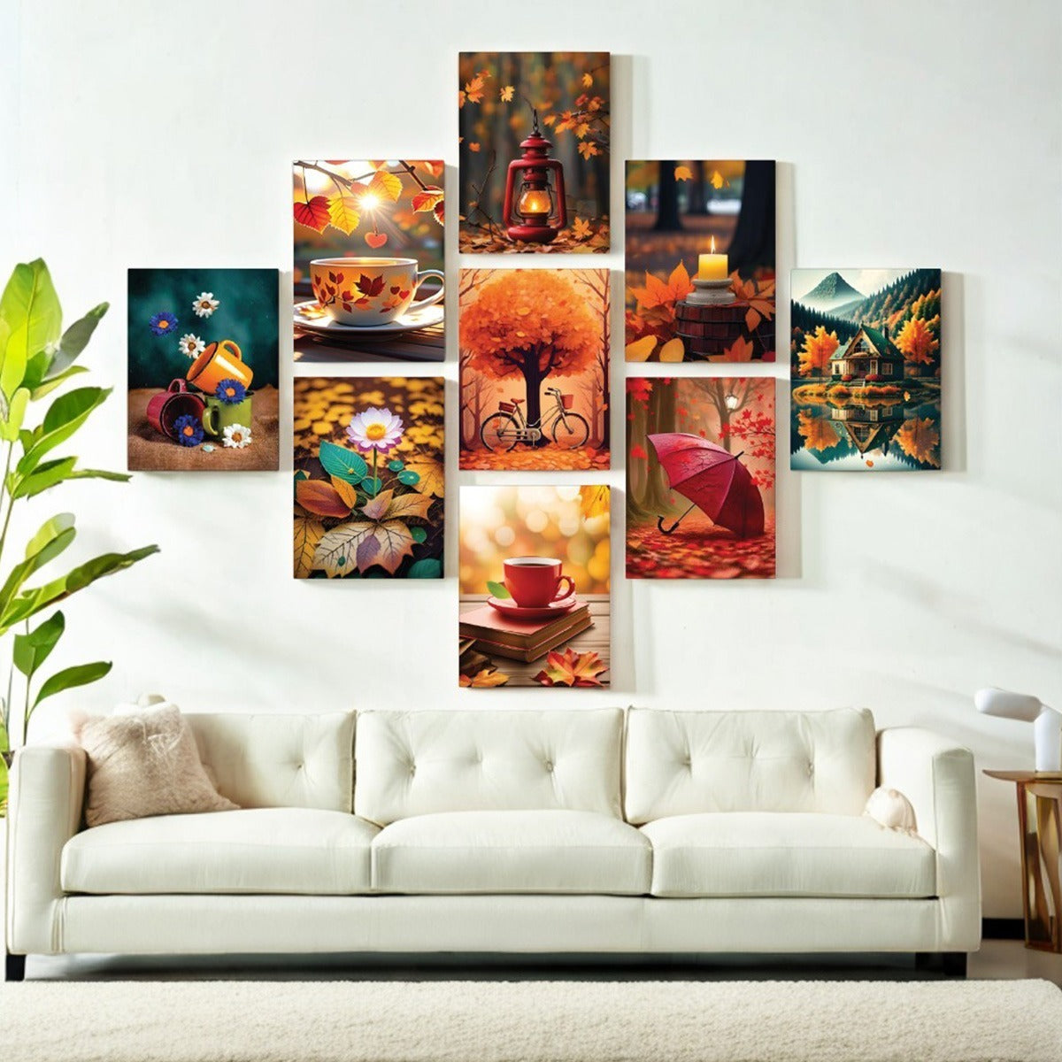 9PCS Wooden Sticky Wall Frames Ð 8x11 inch each, peel & stick, modern nail-free design for a stylish gallery wall