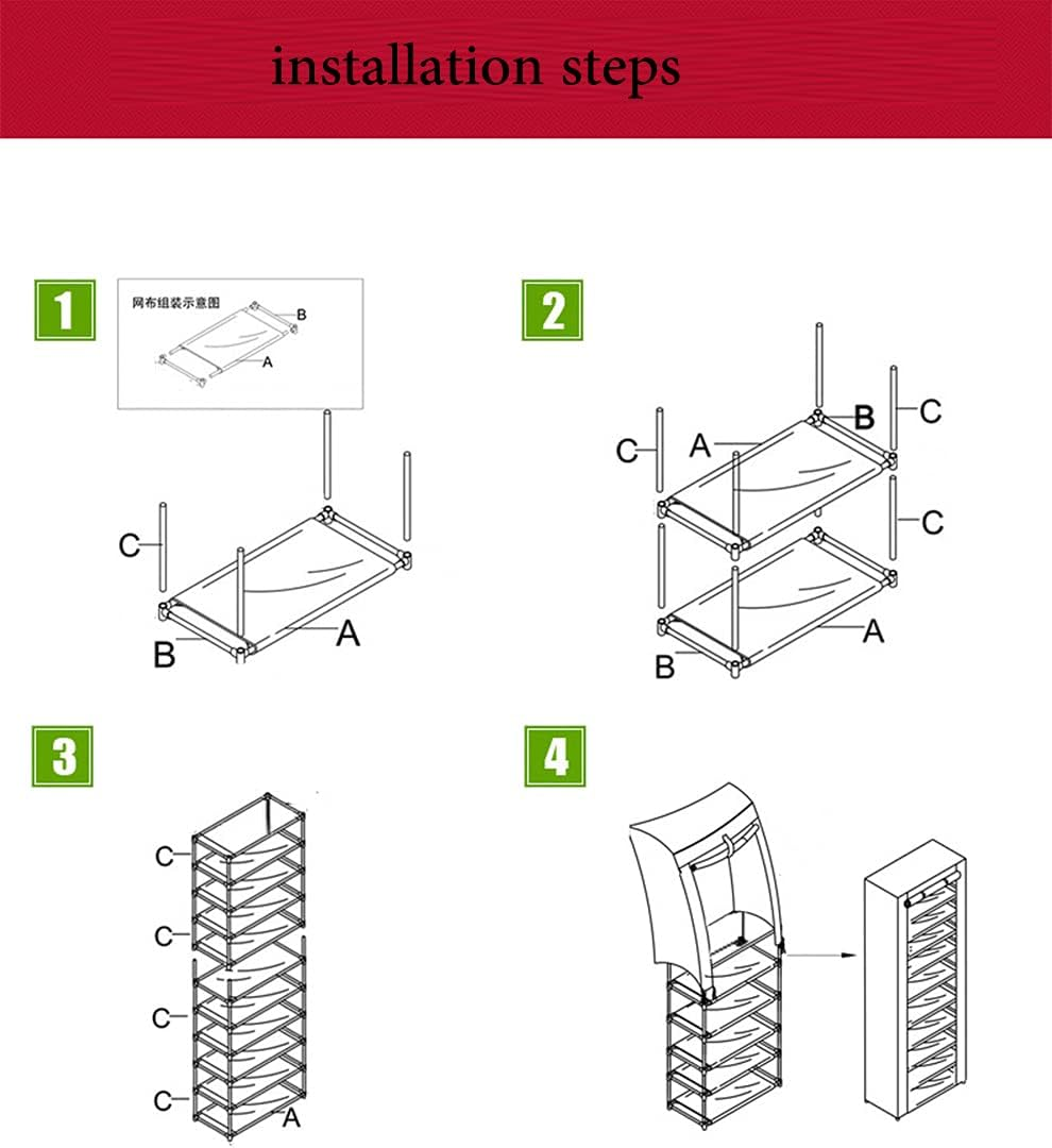 9-Layer Portable Shoe Rack – Waterproof & Dustproof Non-Woven Shoe Storage Cabinet (Random Color)