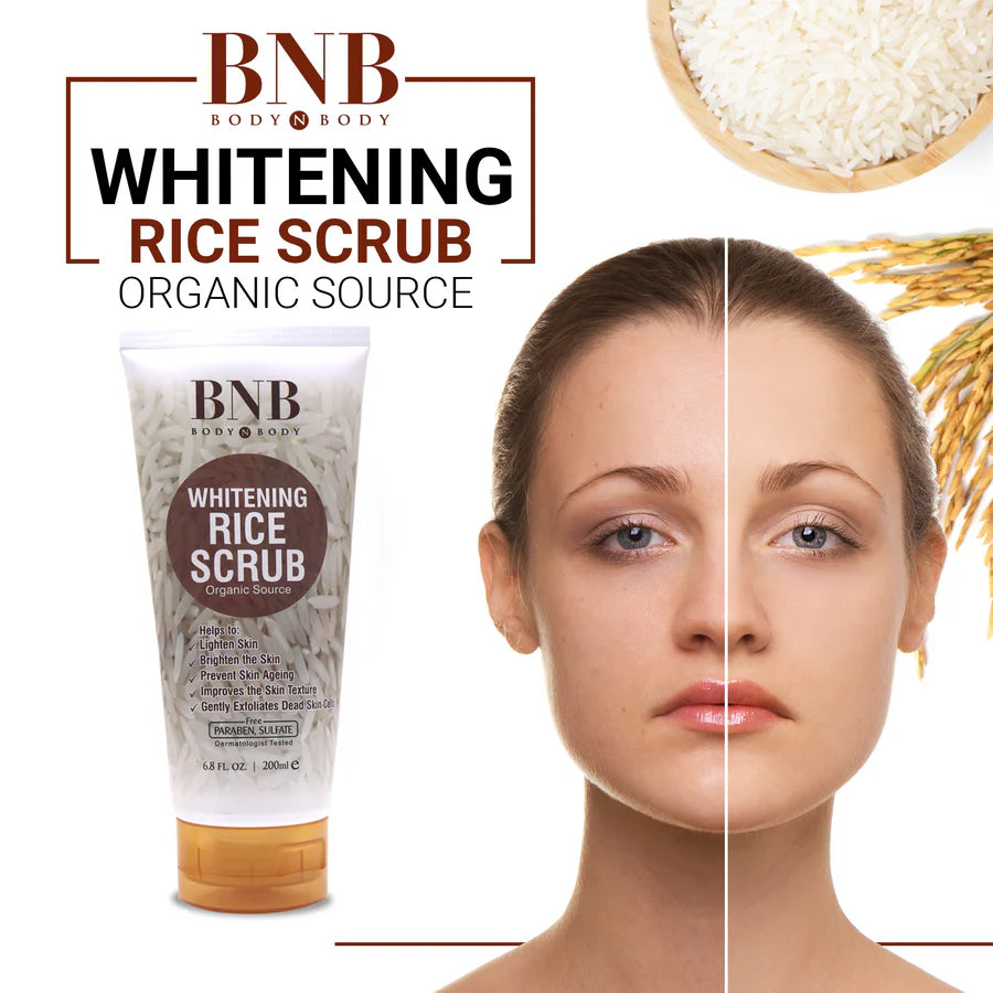 BNB 3-In-1 Rice Extract Skincare Kit for brightening, hydrating, and repairing skin with gentle daily use formula