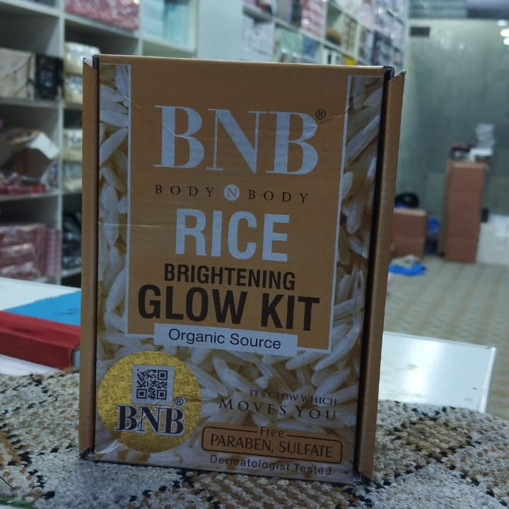 BNB 3-In-1 Rice Extract Skincare Kit for brightening, hydrating, and repairing skin with gentle daily use formula