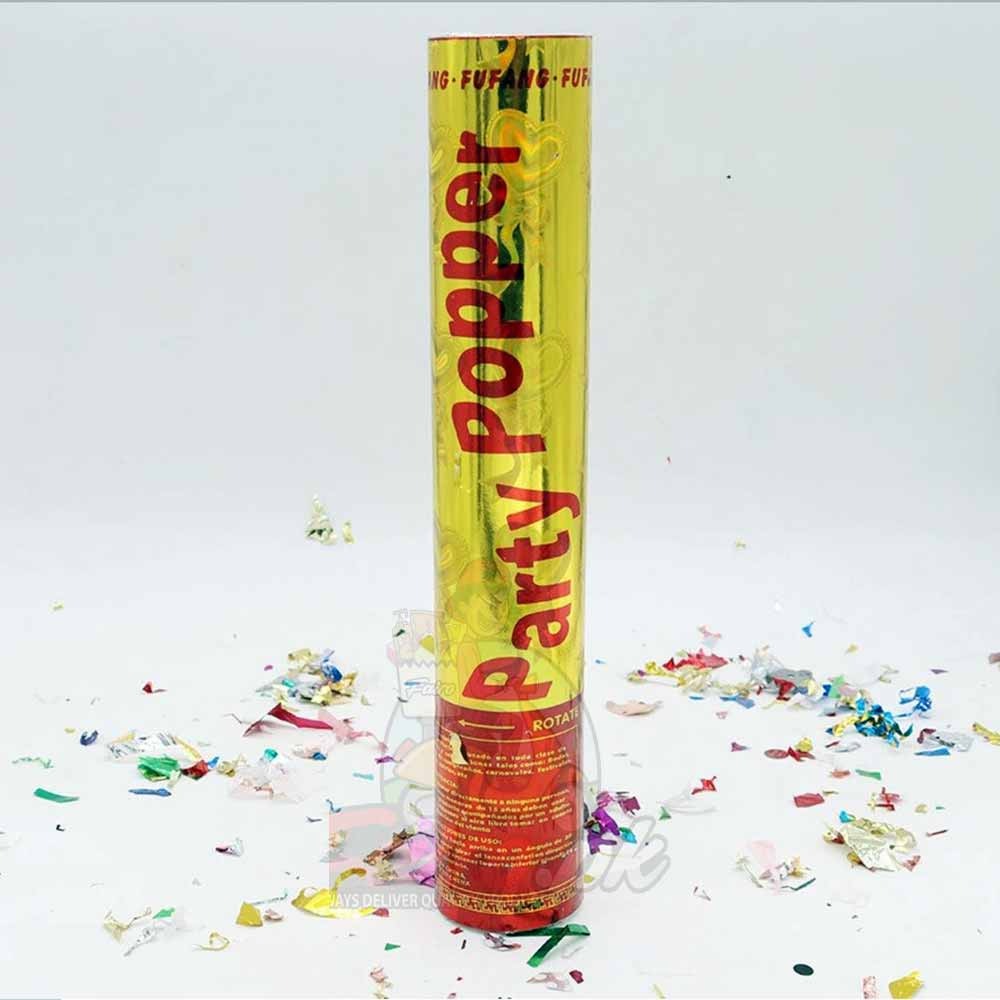 Birthday rose confetti party popper 30cm, fun decoration for weddings, anniversaries, New Year, and celebration events.