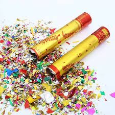 Birthday rose confetti party popper 30cm, fun decoration for weddings, anniversaries, New Year, and celebration events.