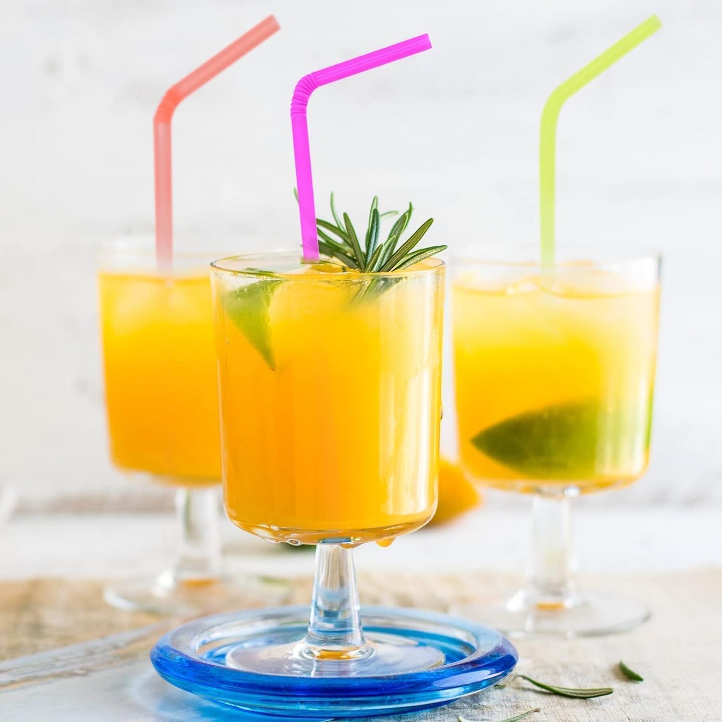 Pack of 50 colorful flexible bendy drinking straws for parties, smoothies, juices, and fun everyday use