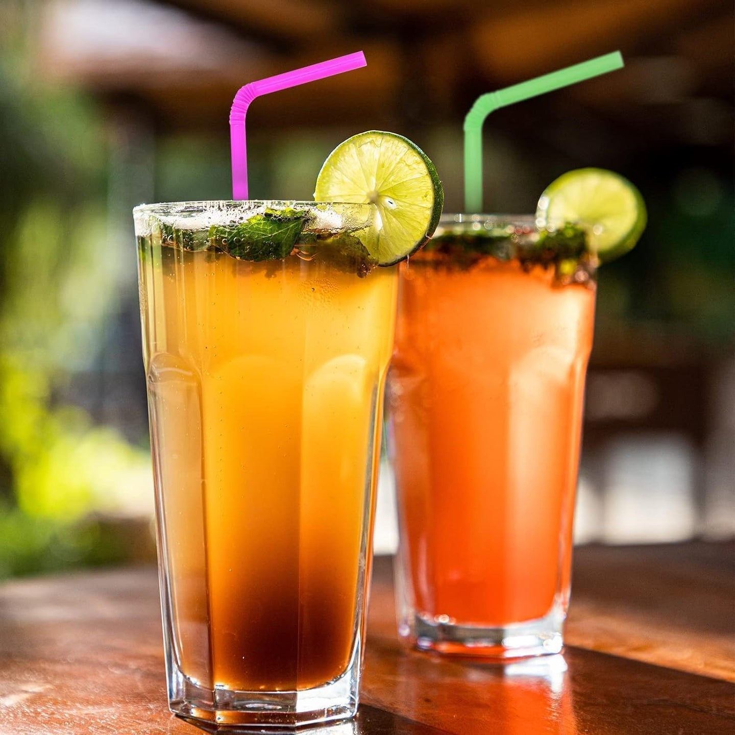 Pack of 50 colorful flexible bendy drinking straws for parties, smoothies, juices, and fun everyday use
