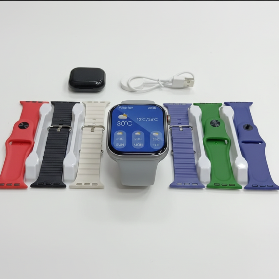 Crown XT30 Series 11 (7+1) Smart Watch Ð HD display, Bluetooth calling, advance health tracking, multi-strap combo smartwatch