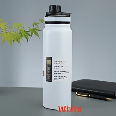 800ml double-wall insulated stainless steel water bottle, vacuum flask for hot & cold drinks, leak-proof and travel-friendly.