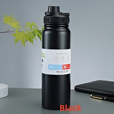 800ml double-wall insulated stainless steel water bottle, vacuum flask for hot & cold drinks, leak-proof and travel-friendly.