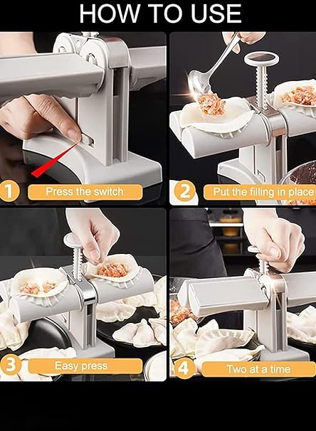Double head automatic dumpling and samosa maker for fast, professional, leak-proof snacks at home or commercial use