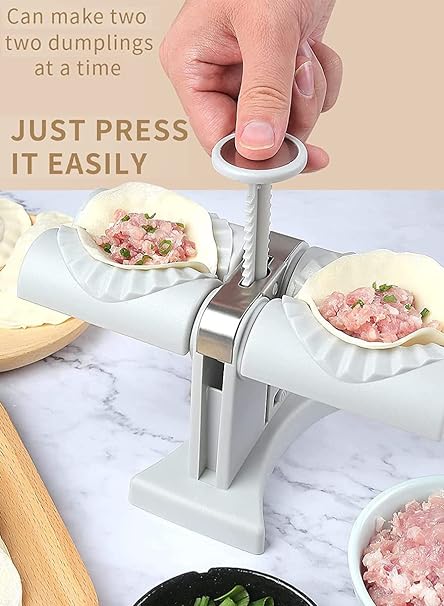 Double head automatic dumpling and samosa maker for fast, professional, leak-proof snacks at home or commercial use