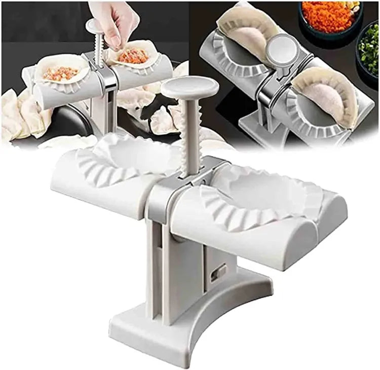 Double head automatic dumpling and samosa maker for fast, professional, leak-proof snacks at home or commercial use