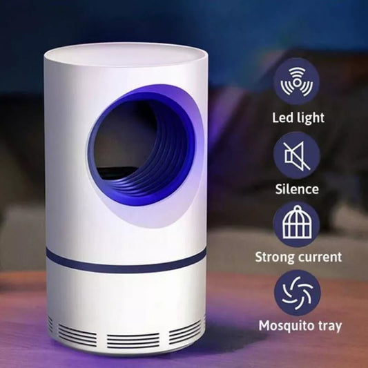 Electric mosquito killer lamp with USB, LED insect and fly trap light for indoor use, large size and energy-efficient design.