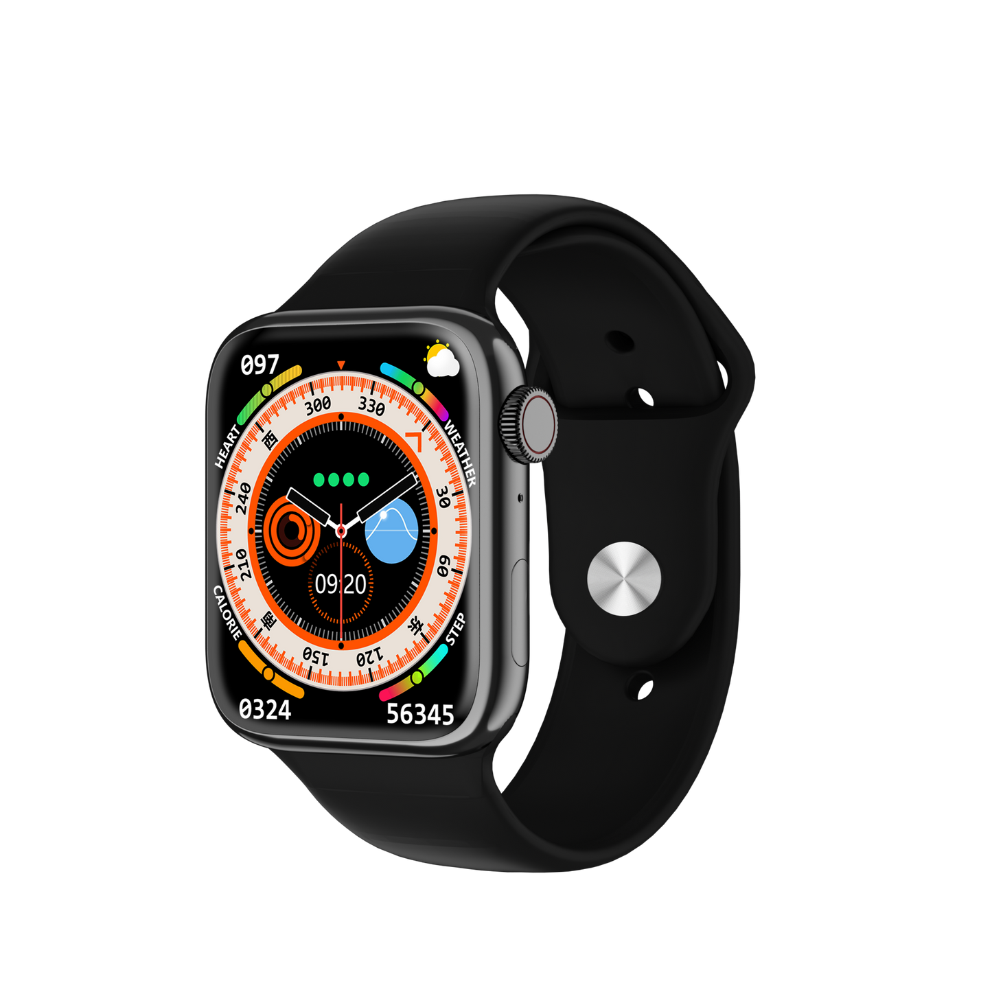 HOTTU Hot 8 Pro Smart Watch 2.02 in HD IPS display, water-resistant, heart rate monitor, music control, Android compatible