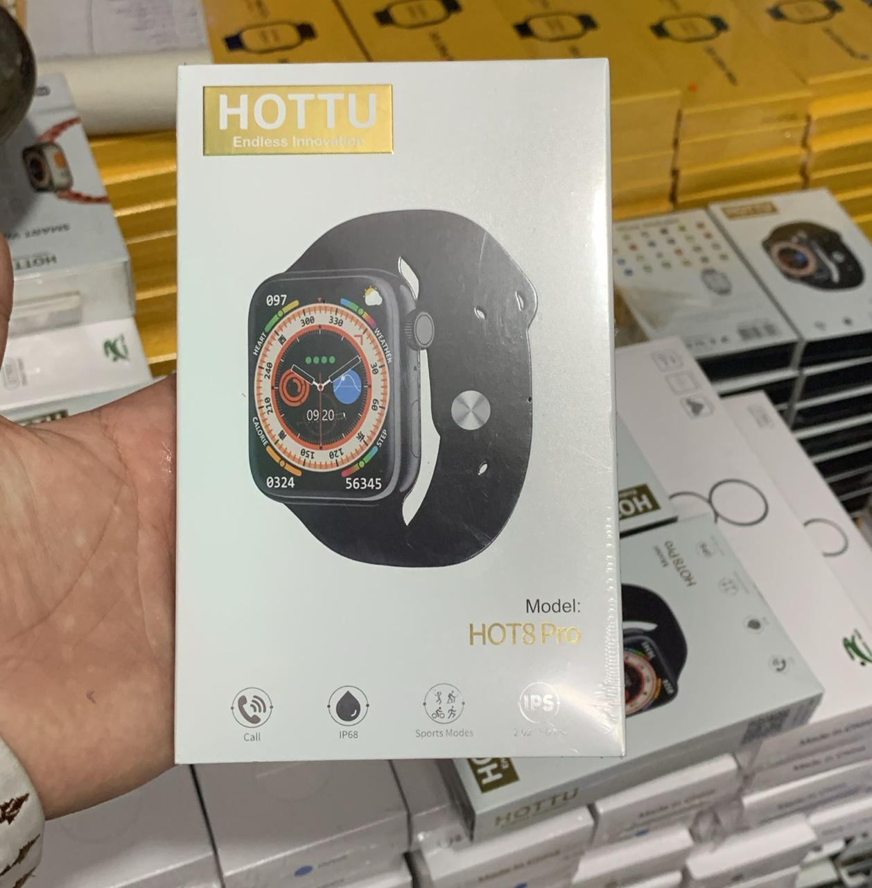 HOTTU Hot 8 Pro Smart Watch Ð 2.02Ó HD IPS display, water-resistant, heart rate monitor, music control, Android compatible