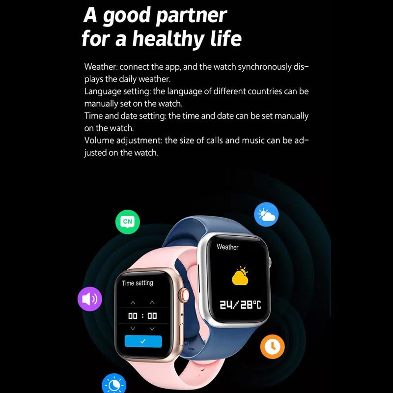 I8 Pro Max smartwatch with Bluetooth calling, BP and heart rate monitoring, fitness tracking and modern design