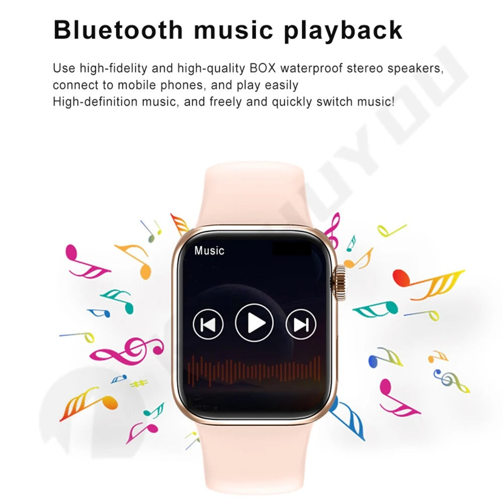 I8 Pro Max smartwatch with Bluetooth calling, BP and heart rate monitoring, fitness tracking and modern design