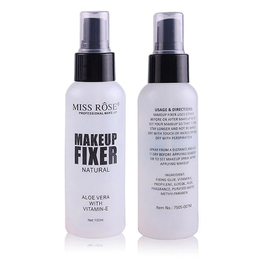 Professional Makeup Fixer Spray 100ml with Aloe Vera & Vitamin E, long-lasting, hydrating, lightweight, smudge-proof finish.