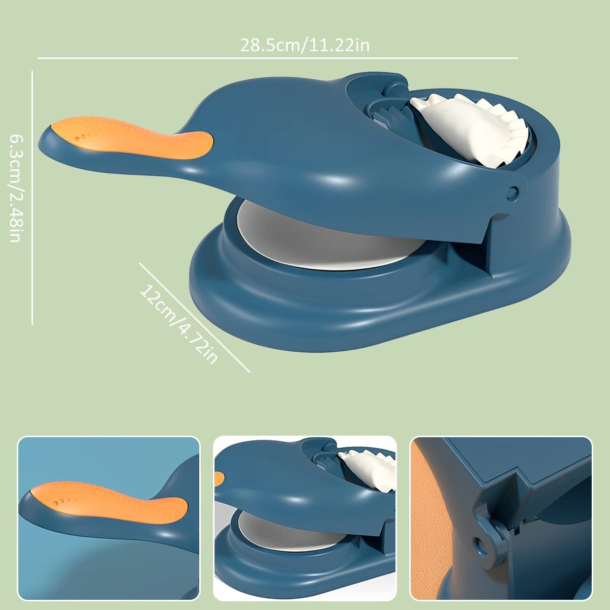 2-in-1 manual dumpling maker and dough press for perfect samosas, momos, empanadas with easy sealing design