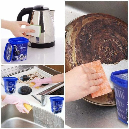 500g Stainless Steel Cleaning Paste Ð removes rust, grease, and stains while restoring shine on kitchen and car surfaces