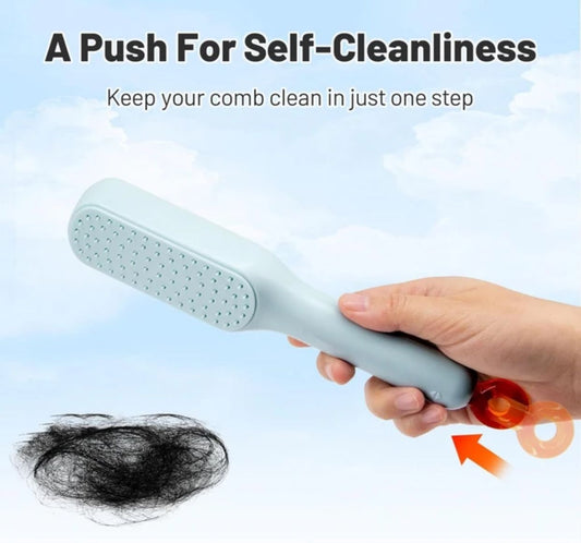 Self-Cleaning Telescopic Hair Brush Ð easy push release design for quick hair removal and smooth everyday styling