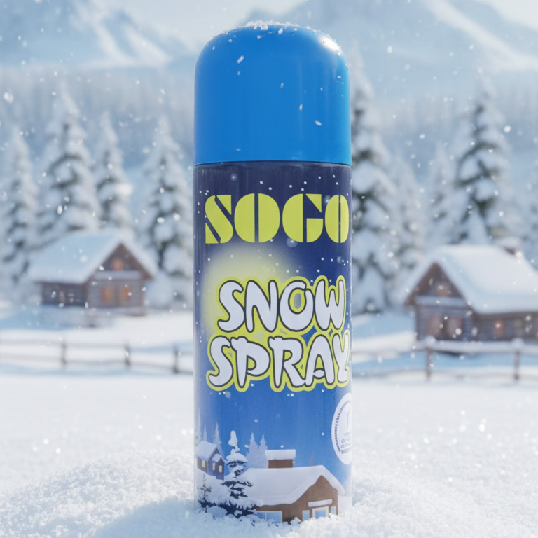 Party snow spray foam, festive celebration spray for birthdays, weddings, New Year, and fun event decorations.
