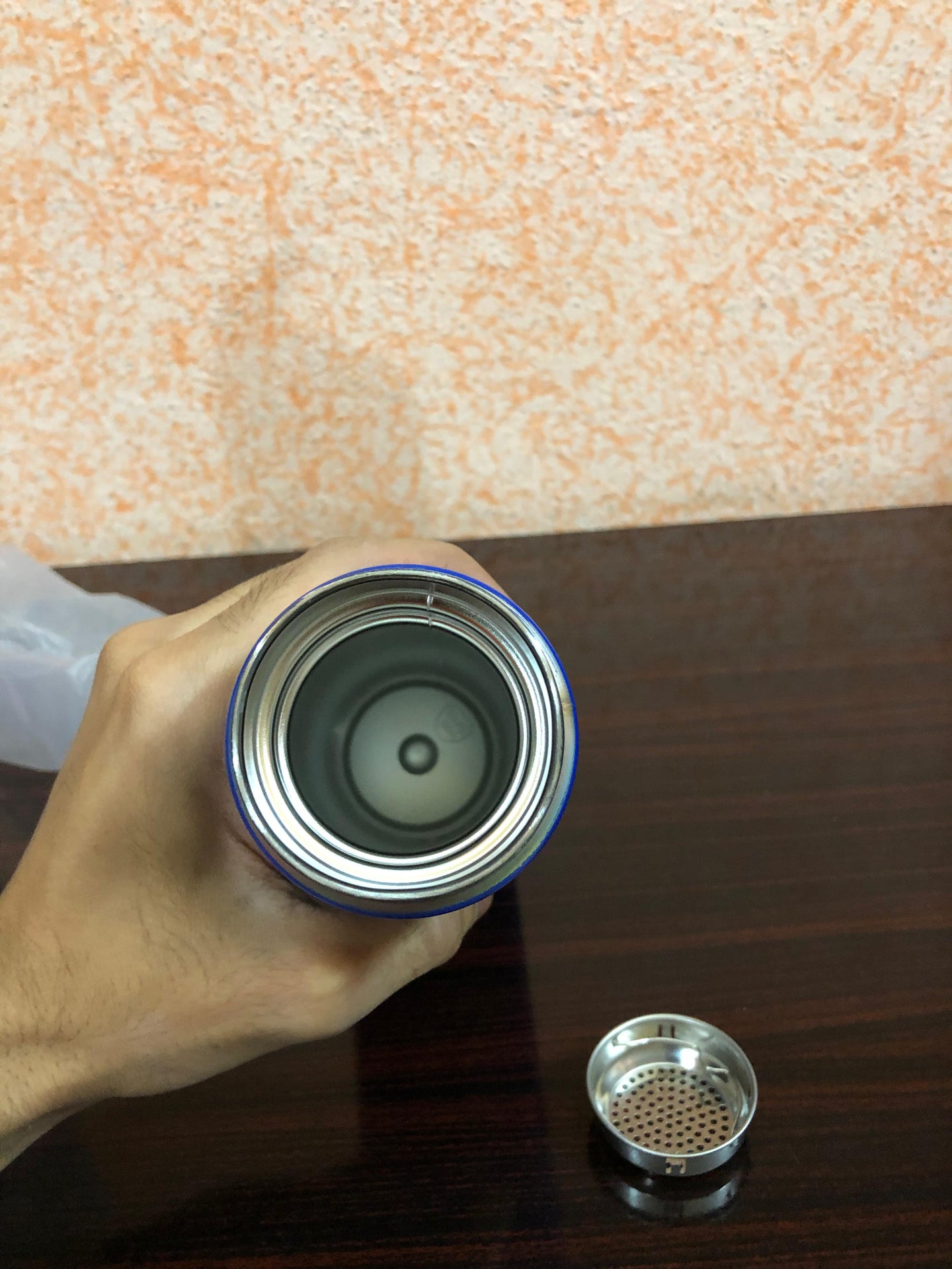 Smart stainless steel water bottle with LED temperature display, vacuum insulated for hot and cold drinks, portable durable.