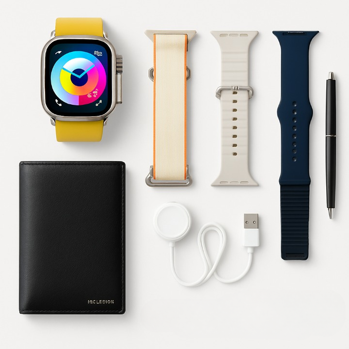 Ultra 2 Model S200 smartwatch with full touch HD display, 4 straps, wallet feature and protective cover for daily wear