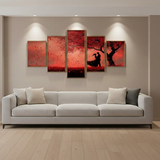 5PCS Wooden Sticky Wall Frames 16x40 Inch, peel & stick, nail-free modern design for stylish photo or art display