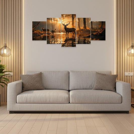 5PCS wooden sticky wall frames, 16x40 inch ready size, peel & stick design for modern, nail-free photo or art display