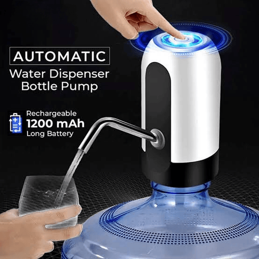 Automatic wireless water dispenser pump with electric suction for easy dispensing from large water bottles at home or office