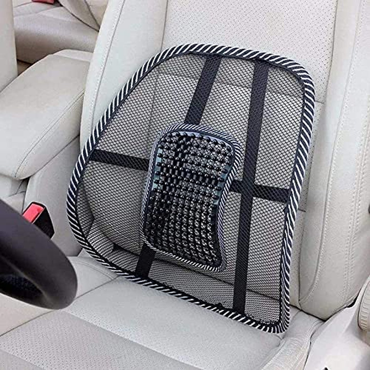 Chair Back Rest with Lumbar Support - Mesh Cushion Pad for Car Seat, Home, Office Chair