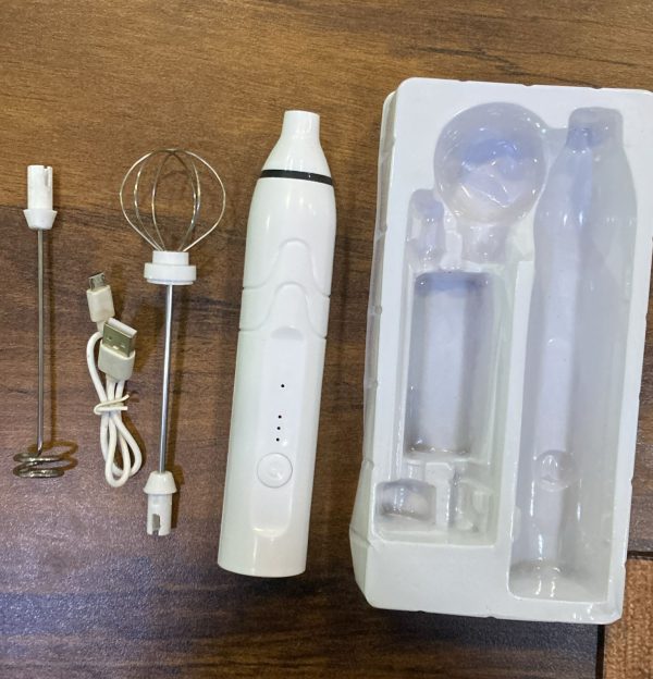 USB Rechargeable Handheld Electric Milk Frother & Egg Beater – Perfect for Coffee | Random Color