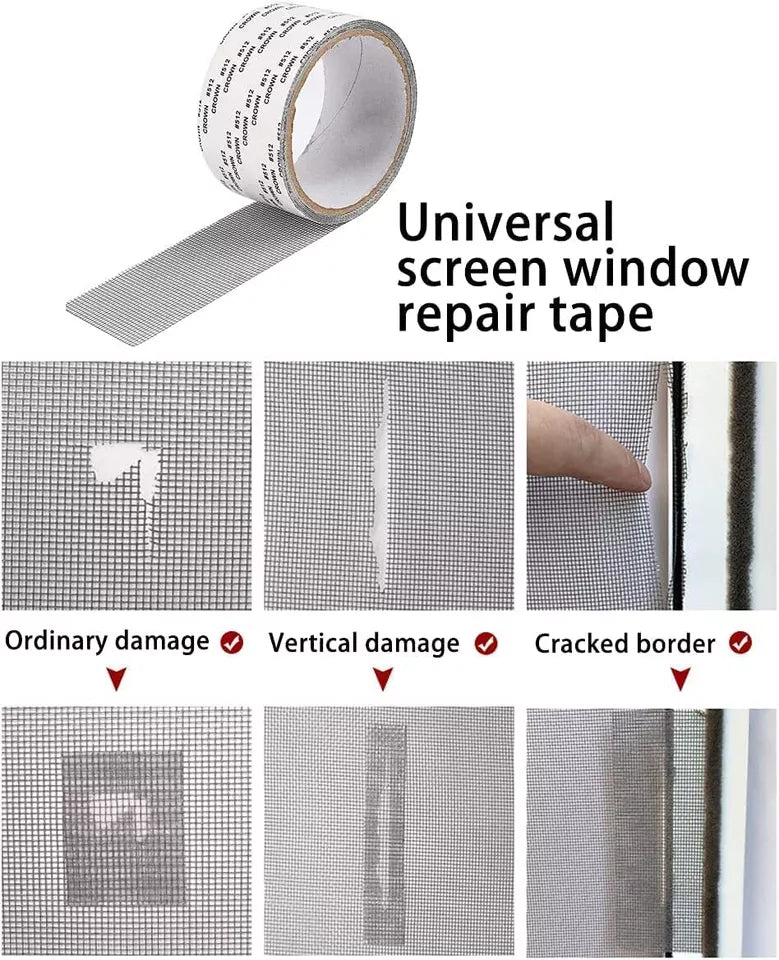 2 meter mesh window screen repair tape with strong self adhesive fiberglass patch for fixing torn window and door screens indoors or outdoors